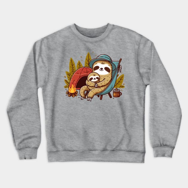 sloth mother hug Crewneck Sweatshirt by fikriamrullah